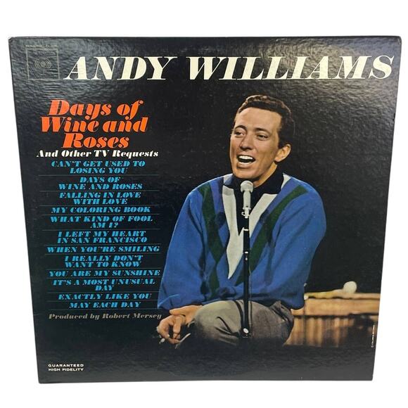 Vintage 1963 Andy Williams Days of Wine & Roses TV Requests LP Vinyl Record - Picture 1 of 2